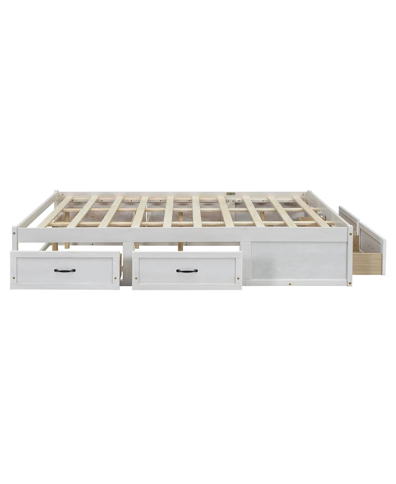 Streamdale Furniture Platform Bed 6 Drawers