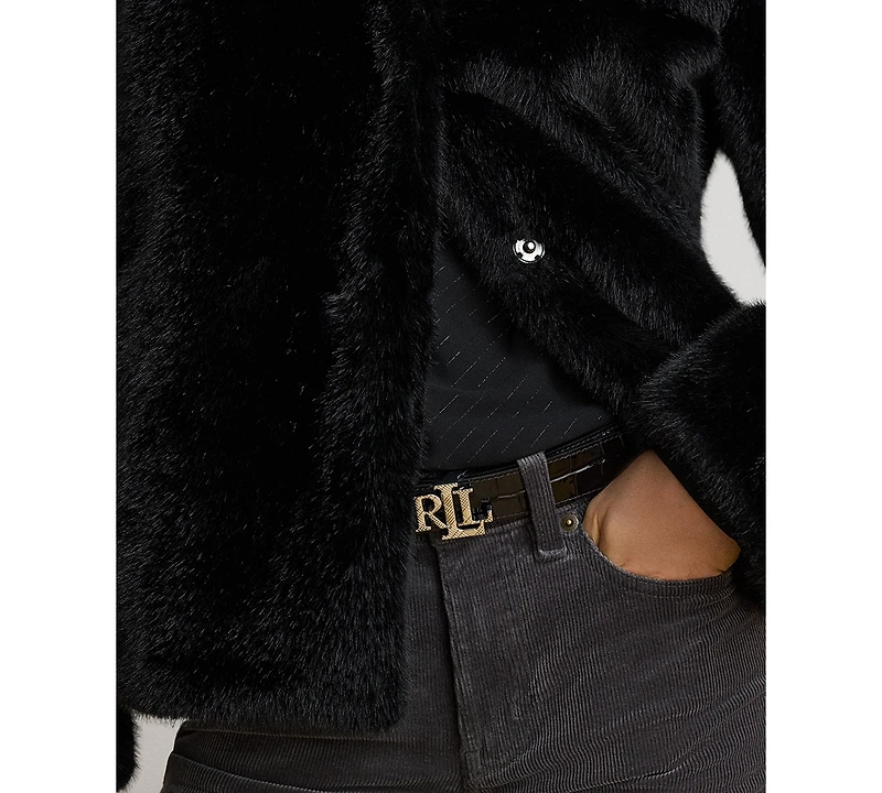 Lauren Ralph Women's Faux Fur Collared Jacket