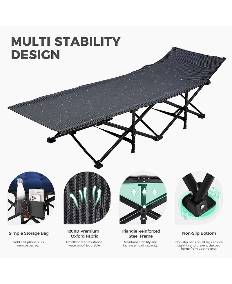 Aofar 28" Camping Cot Folding Portable Mattress Carry Bag