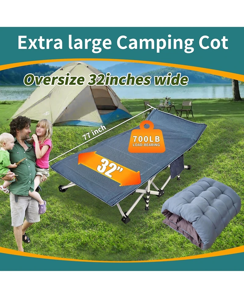 Aofar 2 Pack Camping Cot Folding Bed with Mattress Carry Bag