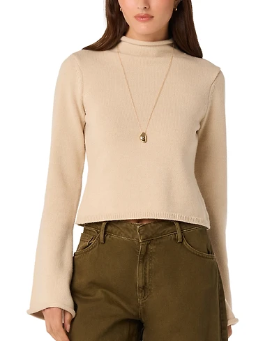 Astr the Label Women's Mock Neck Long-Sleeve Sweater