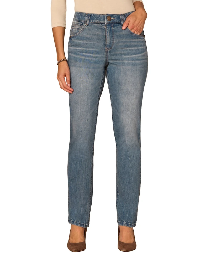 Democracy Petite Mid-Rise Straight Jeans