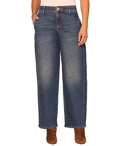 Democracy Petite High-Rise Barrel Leg Jeans