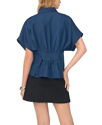Vince Camuto Women's Button-Down Short-Sleeve Top