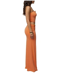 Jluxlabel Women's Sun-Kissed Glow Maxi Strapless-Cutout Dress