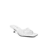 London Rag Womens Zeldara Braided Strappy Kitten Heels