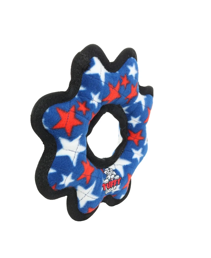 Tuffy Medium Gear Ring Star, Plush Squeaky Dog Toy