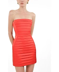 Nocturne Women's Strapless Ribbed Mini Dress