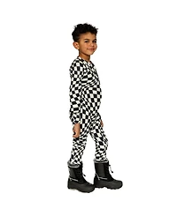 Deux par Baby Boy ( 6M to 24M )One Piece Thermal Underwear Checkered Print