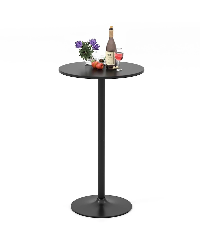 Sugift 1 Piece Modern Round Cocktail Table with Metal Base