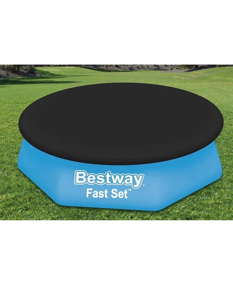 Bestway Flowclear Fast Set 8' Round Swimming Pool Cover for Above Ground Pools