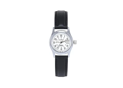 Peugeot Women s Silver Dial Nurses Sport Calendar Wristwatch Easy Reader with Black Band