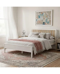 Sunset Living Furniture Scandinavian Queen-Size Bed with Slatted Headboard