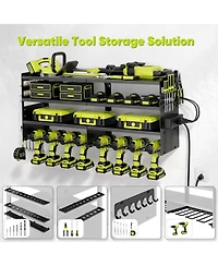 Xdovet Power Tool Organizer Wall Mount Charging Station Metal Rack Drill Holder Utility Strip