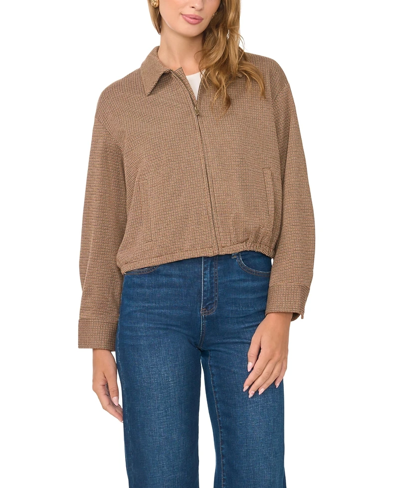 Vince Camuto Women's Collared Bubble-Hem Bomber Jacket