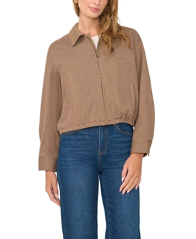 Vince Camuto Women's Collared Bubble-Hem Bomber Jacket