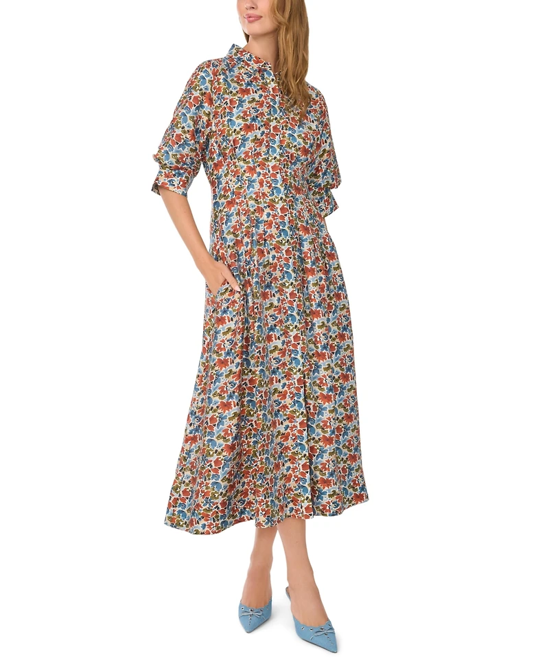 Vince Camuto Women's Button-Front Collared Shirt Dress