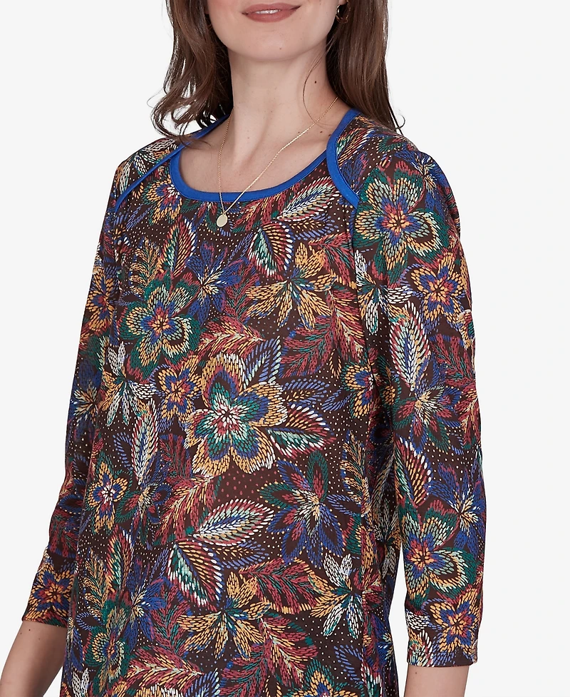 Ruby Rd. Petite Textured Floral Print Knit Top