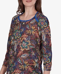 Ruby Rd. Petite Textured Floral Print Knit Top