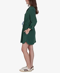 Ruby Rd. Petite Stripe Trim Drawstring Waist Dress