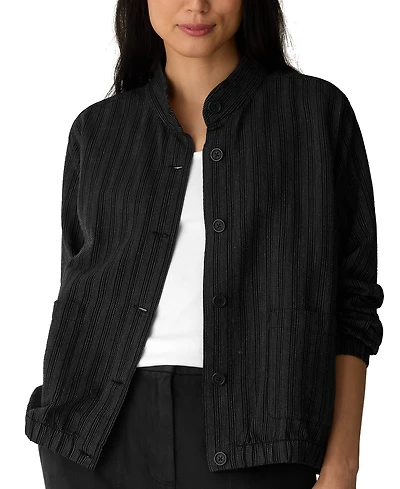 Eileen Fisher Women's Band Collar Long-Sleeve Jacket