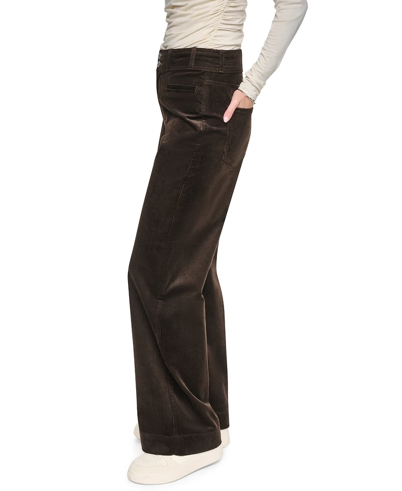 Dkny Jeans Petite High-Rise Wide-Leg Pants