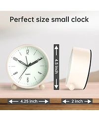 Jall 4 Inch Analog Alarm Clock Silent Sweep Hand Night Light Loud 1x Aa Battery Old Fashioned Decor Great Gift
