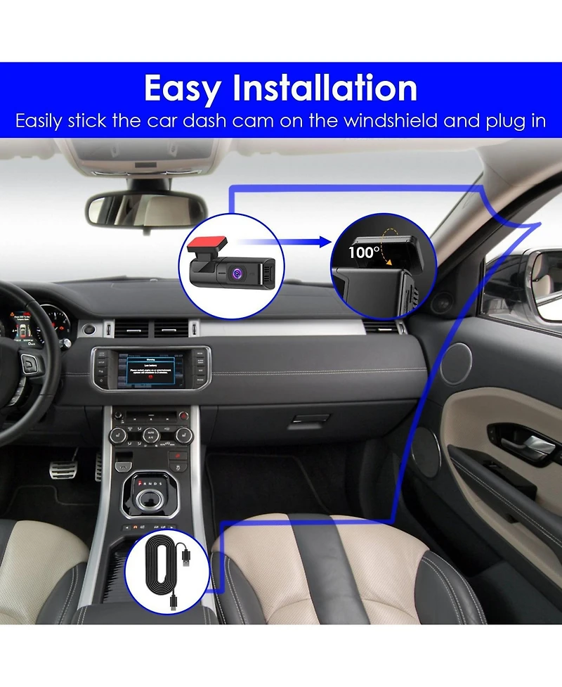 Neewer 2K Dash Cam with WiFi App Control, Night Vision, Loop Recording, 32G Card