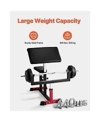 Vevor Preacher Curl Bench Adjustable Home Gym Biceps Machine Barbell Equipment