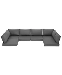 gaomon Patio Furniture Cushions Set 14-Piece,Replacement Outdoor Cushions for 6-Seat Patio Sectional,Deep Seat Cushion for Outdoor Sofa