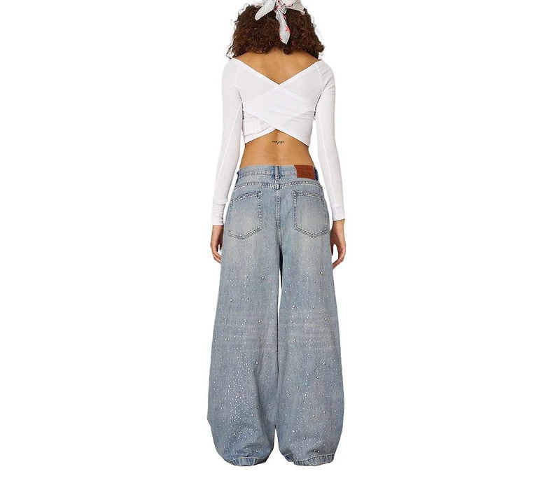 Aelfric Eden Women's Rhinestone Baggy Jeans