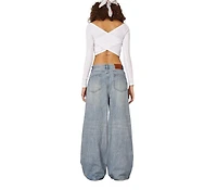 Aelfric Eden Women's Rhinestone Baggy Jeans