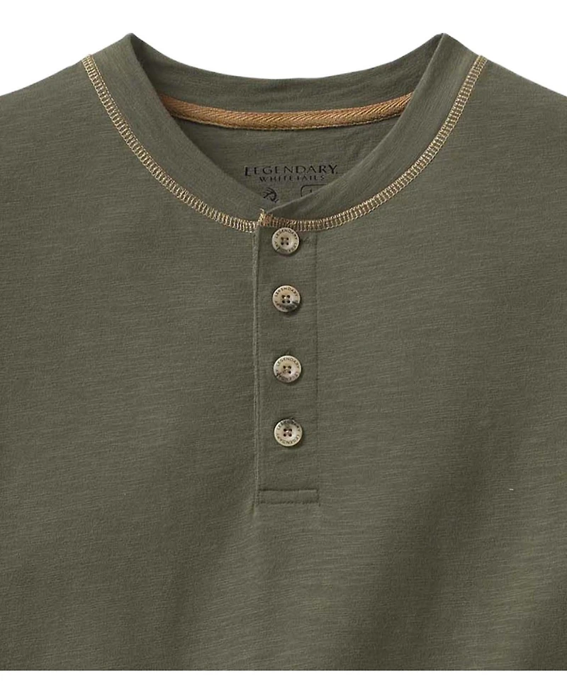 Legendary Whitetails Mens Maverick Slub Henley Long Sleeve Shirt