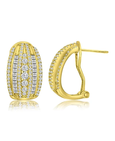Macy's 14k Gold-Plated Omega Crystal Earrings