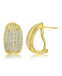 Macy's 14k Gold-Plated Omega Crystal Earrings