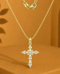 Macy's 14k Gold-Plated Mixed Cut Crystal Necklace