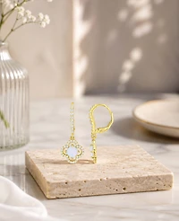 Macy's 14k Gold-Plated Opal Clover Stud Earrings