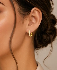 Macy's 14k Gold-Plated Polished Casual Hoop Earrings