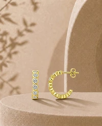 Macy's 14k Gold-Plated Casual J Shape Hoop Earrings