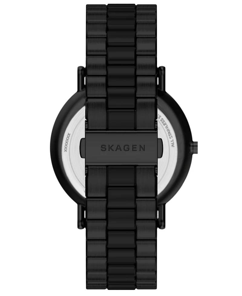 Skagen Men's Signatur Quartz Three-Hand Black Stainless Steel Watch 40mm