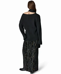 Donna Karan New York Women's Front-Knot Burnout Draped Maxi Skirt