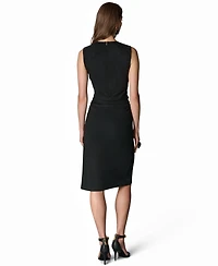 Donna Karan New York Women's Sleeveless Mixed-Media Wrap Dress
