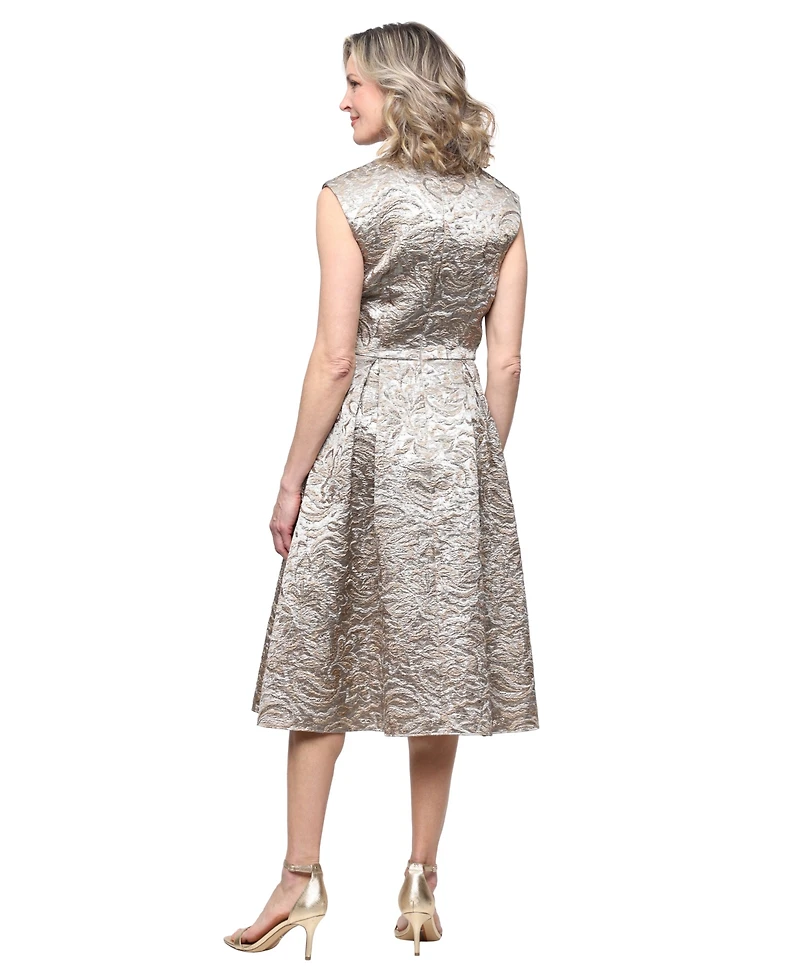 Alex Evening Women's Midi A-Line Jacquard Dress