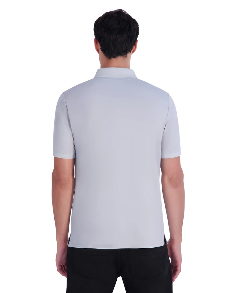 Karl Lagerfeld Paris Men's Quarter-Zip Precision Ponte Polo Shirt
