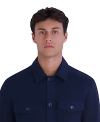 Karl Lagerfeld Paris Men's Pique Shirt Jacket