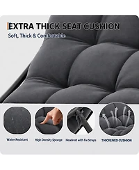 Papasan Rocking Chairs, 30 Inch Oversized Egg Rocking Chair with 450 Lb Capacity for Patio or Living Room