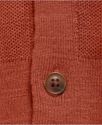 Lands' End Men's Short Sleeve Texture Stitch Button Through Sweater Polo