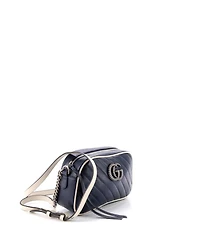 Pre-Owned Gucci Small Gg Marmont Shoulder Bag Diagonal Quilted Leather