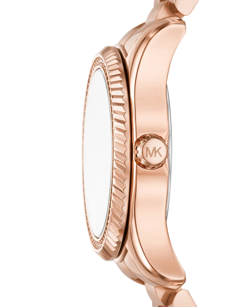 Michael Michael Kors Women's Lexington Three-Hand Rose Gold-Tone Stainless Steel Watch 33mm