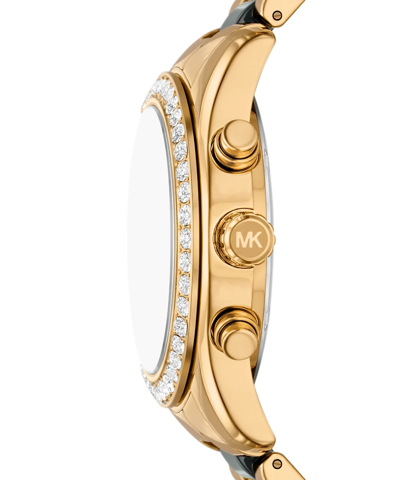 Michael Michael Kors Women's Lexington Chronograph Green Ceramic and Gold-Tone Stainless Steel Watch 38mm